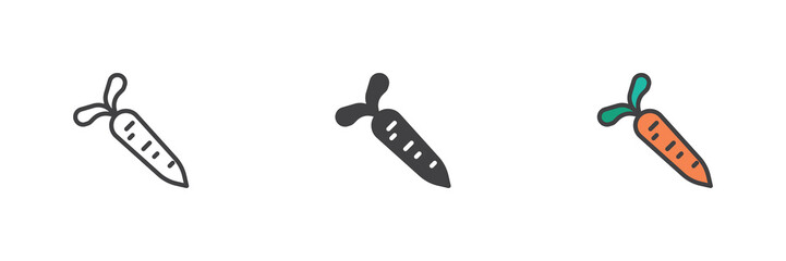 Carrot different style icon set