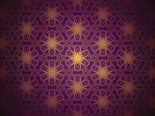 Modern shiny golden luxury floral pattern background