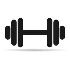 Fototapeta premium Fitness weight shadow icon, dumbbell design web button vector illustration