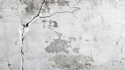 Obraz premium Repairing Cracks on White Concrete Wall with Grey Cement Smear