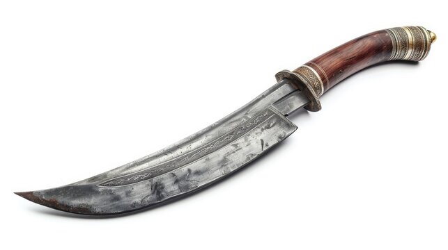 Traditional Gurkhas kukri knife Nepalese Indian and Sikh dagger isolated background