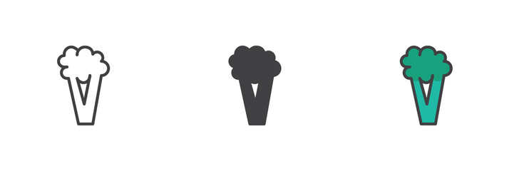 Broccoli different style icon set