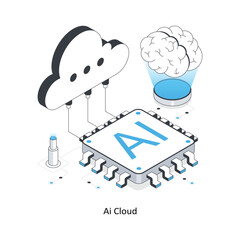 Ai Cloud isometric stock illustration. EPS File stock illustration