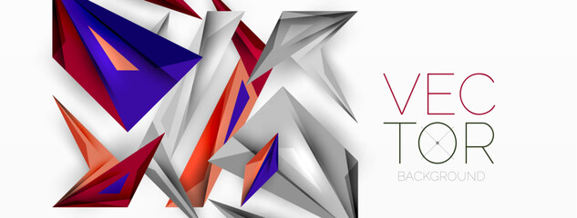 Fototapeta premium Minimal geometric abstract background. Low poly dynamic triangle design. Trendy techno business template for wallpaper, banner, background or landing