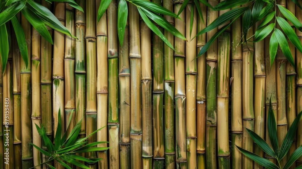 Poster bamboo pattern with space for text
