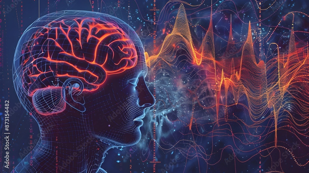 Poster brainwave activity comparison between rem and other sleep stages visualized in scientific chart