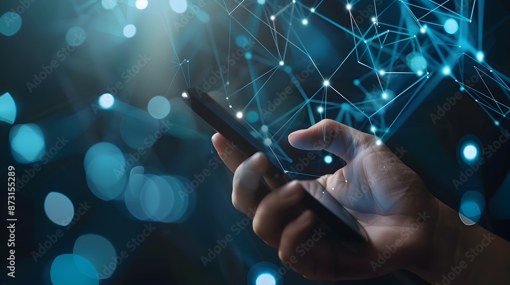 Poster digital connectivity and technology innovation abstract background