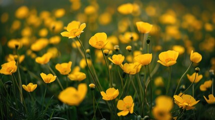 Yellow flowers known as buttercups