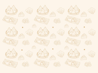 Traditional Indonesian Food and Snacks Illustration Drawing