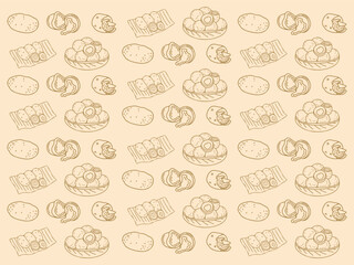 Traditional Indonesian Food and Snacks Illustration Drawing