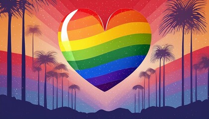 heart with rainbow, Ai Generate