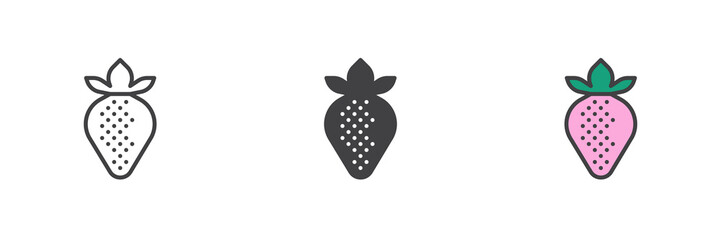 Strawberry different style icon set