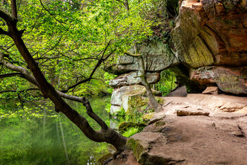 Gustav-Adolf-Höhle in der Schwarzachklamm bei Nürnberg, Deutschland