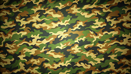 Fototapeta premium A seamless camouflage pattern in green and brown, perfect for military uniforms, clothing, or a war-themed wallpaper