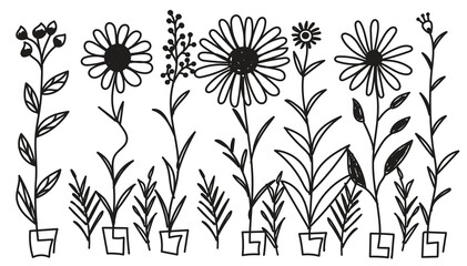 Hand-Drawn Wild Flowers: Beautiful and Natural Floral Illustrations for Creative Projects