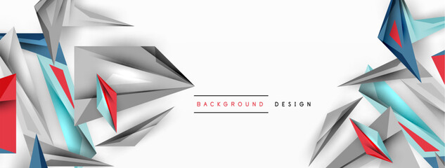 Minimal geometric abstract background. Low poly dynamic triangle design. Trendy techno business template for wallpaper, banner, background or landing