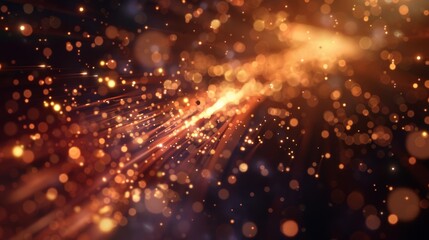 Fototapeta premium The particles shooting out of the black hole move at incredible speeds creating a visual effect akin to a shooting star.