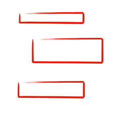 Rectangle outline red sketch. Hand drawn vector ilustration