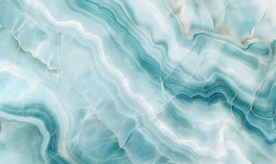 Obraz premium An abstract image made of light blue marble with soft, flowing patterns and delicate white veins, creating a serene and elegant background.