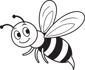 fly bee smile graphics silhouette vector illustration design