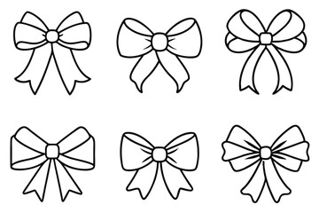 Ribbon Bow Line Art Graceful Illustrative Design