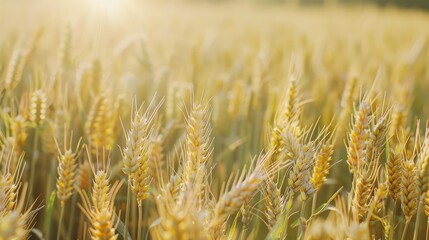 Fototapeta premium Field of ripe wheat in summer