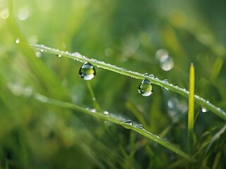 dew drops on grass