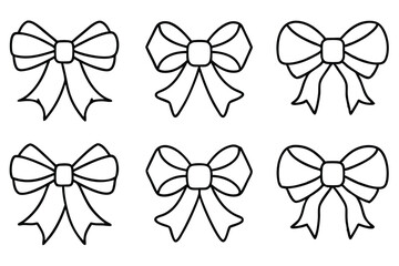 Ribbon Bow Line Art Modern Bow Icon