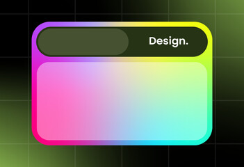 Futuristic design element in gradient colors. Pop up interface element.