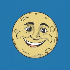 Fototapeta premium Moon with smiling face