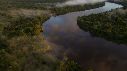 Evapotranspiration of the forests surrounded by the Nanay River, landscapes of the Nanay River,...