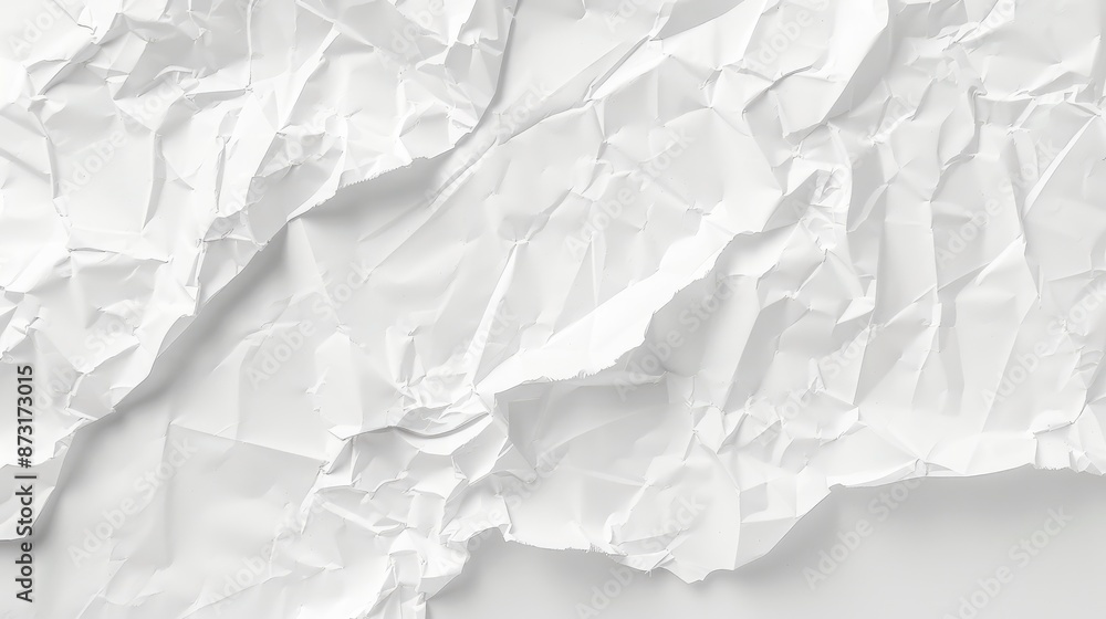 Poster mockup of crumpled white a4 paper with space for text on a white background