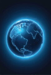 Fototapeta premium a vector illustration of planet earth with a blue background and a blue light