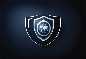 a shield with the earth globe inside of it