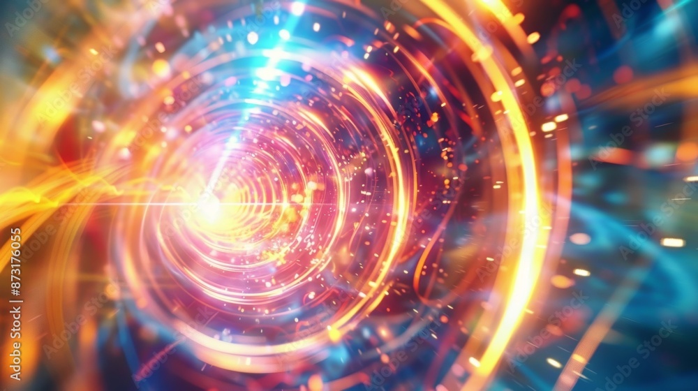 Poster a symphony of light and sound as beams of synchrotron radiation create a mesmerizing and harmonious 