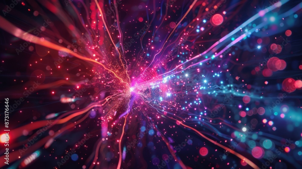 Aufkleber a glimpse of the neutrino beam passing through different mediums emphasizing the unique properties o