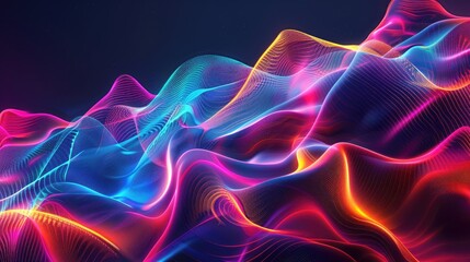 Obraz premium An abstract background with flowing lines and bright neon colors