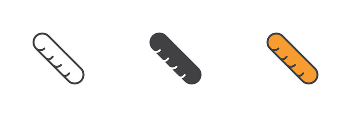 Sausage different style icon set