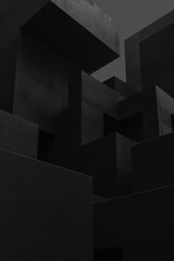 Abstract Minimalistic Architecture Landscapes Concept: Exploring Simplicity in Form and Space. Perfect for Indoor Decoration and Creative Artistic Inspiration. Vertical Version, ar 2:3