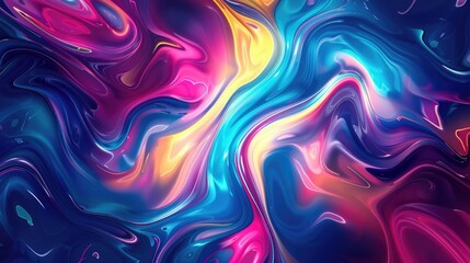 Obraz premium An abstract background with fluid, swirling patterns in neon colors.