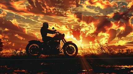 art moto rider silhuette