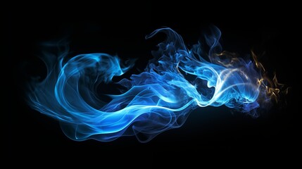 Obraz premium Dynamic Abstract Blue Swirling Smoke and Flame with Glowing Energy