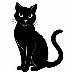 halloween cat black vector silhouette