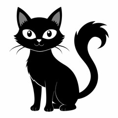 halloween cat black vector silhouette