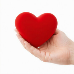 Obraz premium Holding red heart love, isolated on white background