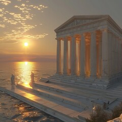 Fototapeta premium Modern Interpretation of Classical Greek Temple