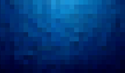 Gradient blue background. Geometric texture of light-dark blue squares. The substrate for branding, calendar, postcard, screensaver, poster, cover. A place for your design or text. Vector illustration