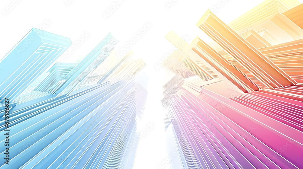 Aufkleber vibrant colorful abstract motion blur background with dynamic geometric patterns and luminous rays