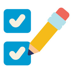 writing check list using pencil flat icon