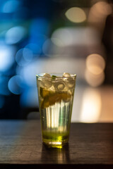 glass of cola with ice